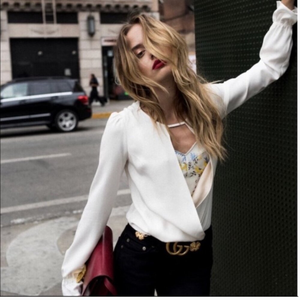 Stone Cold Fox Tori Bodysuit Blouse Top White Size 1